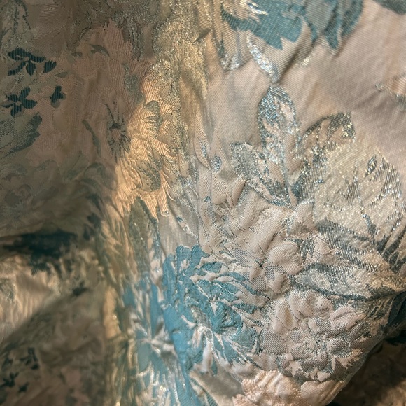 Aidan Mattox Sleeveless Floral Jacquard Fit-&-Flare Dress, Green, Size 8 - Picture 8 of 13